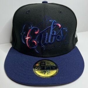 Chicago Cubs New Era Shadow Stitch 59FIFTY Fitted Hat - Black 7 1/4